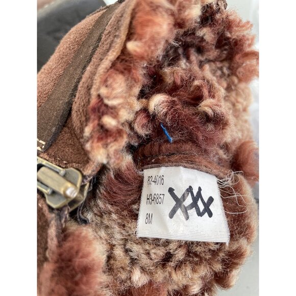 Cabelas Leather Shearling Lined Winter Boots Womens 8 Brown Buckle Strap Outdoor - Picture 6 of 10